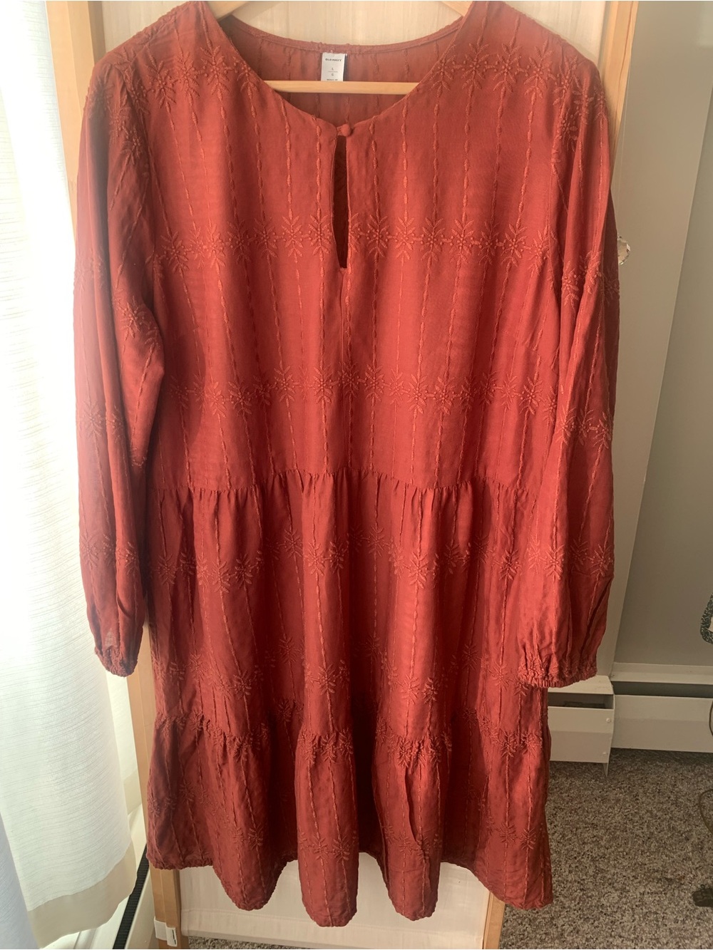 Old Navy Boho Tiered Midi Dress CottageCore Large